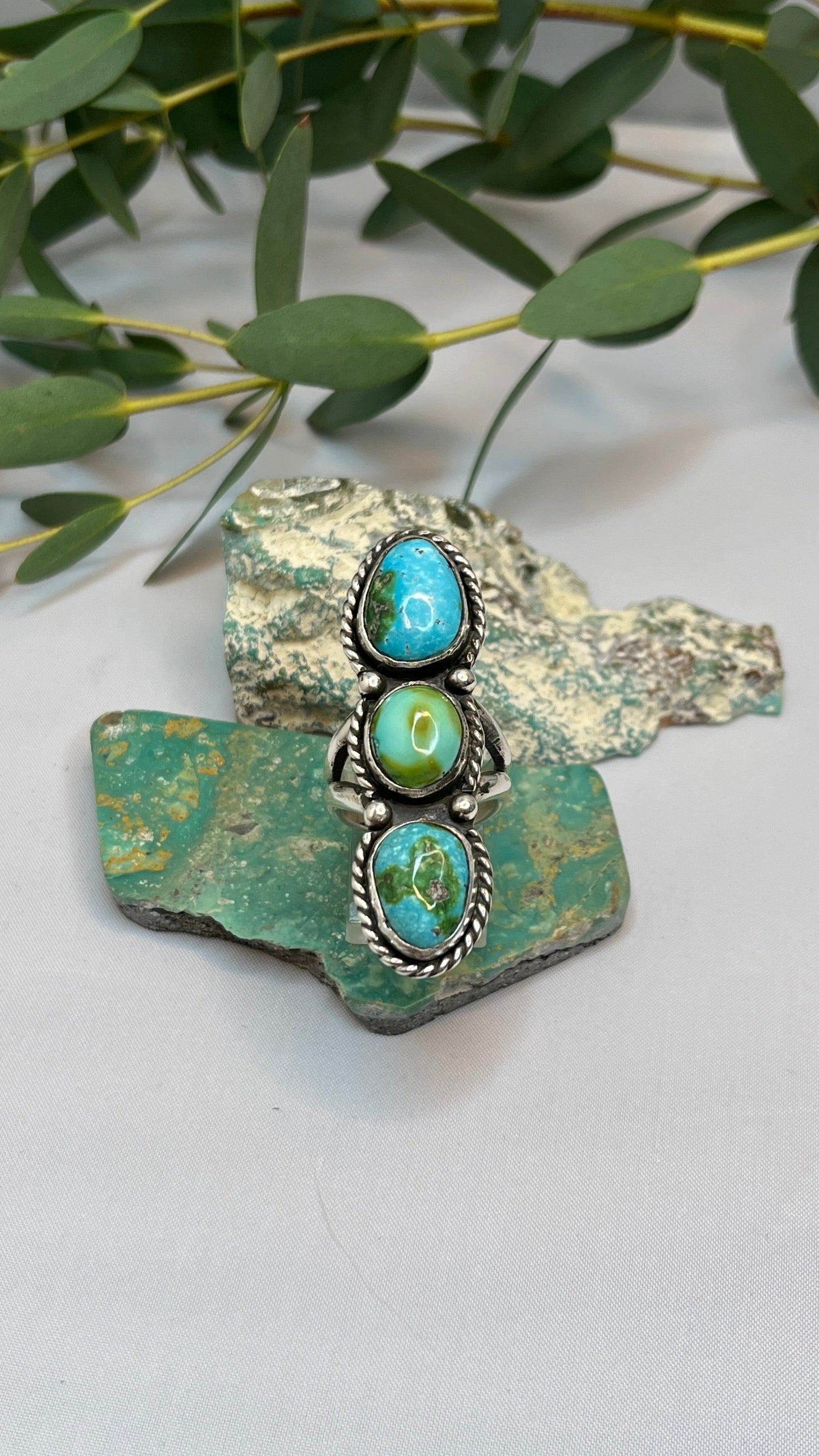 Chunky Sonoran Gold Turquoise Ring | Size US 7