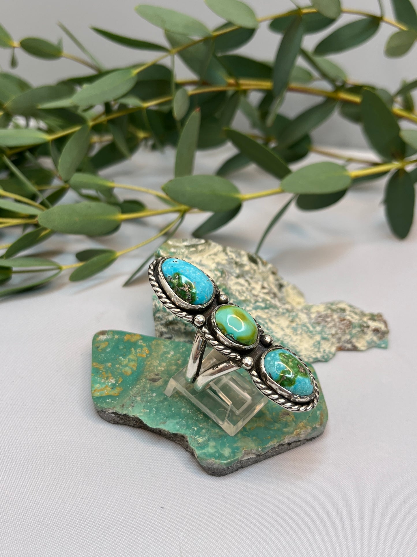 Chunky Sonoran Gold Turquoise Ring | Size US 7