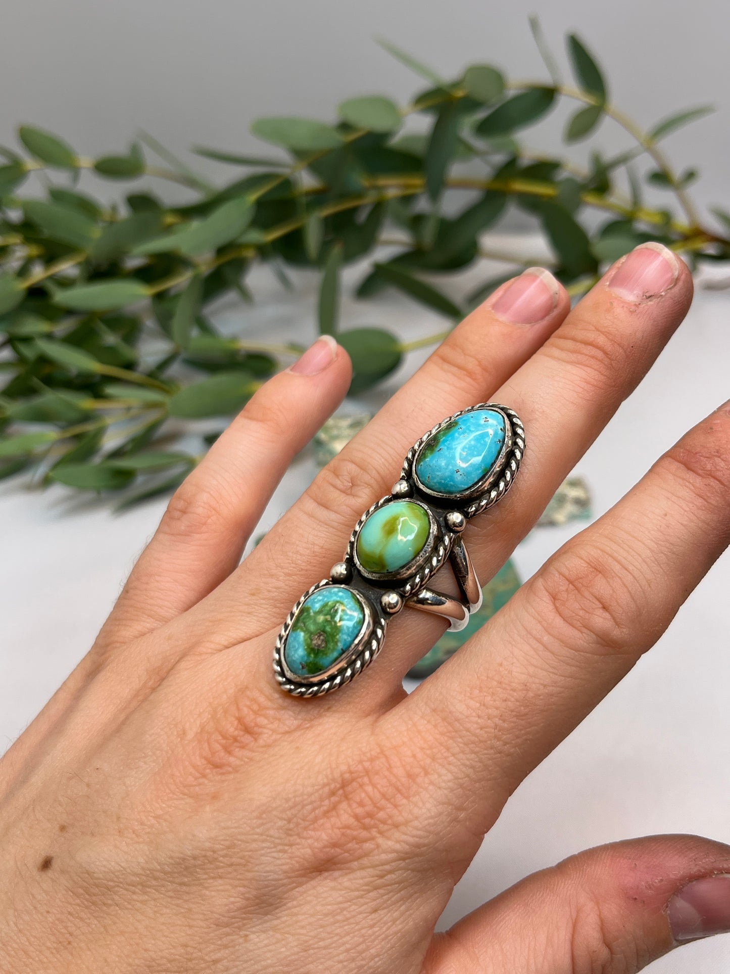 Chunky Sonoran Gold Turquoise Ring | Size US 7