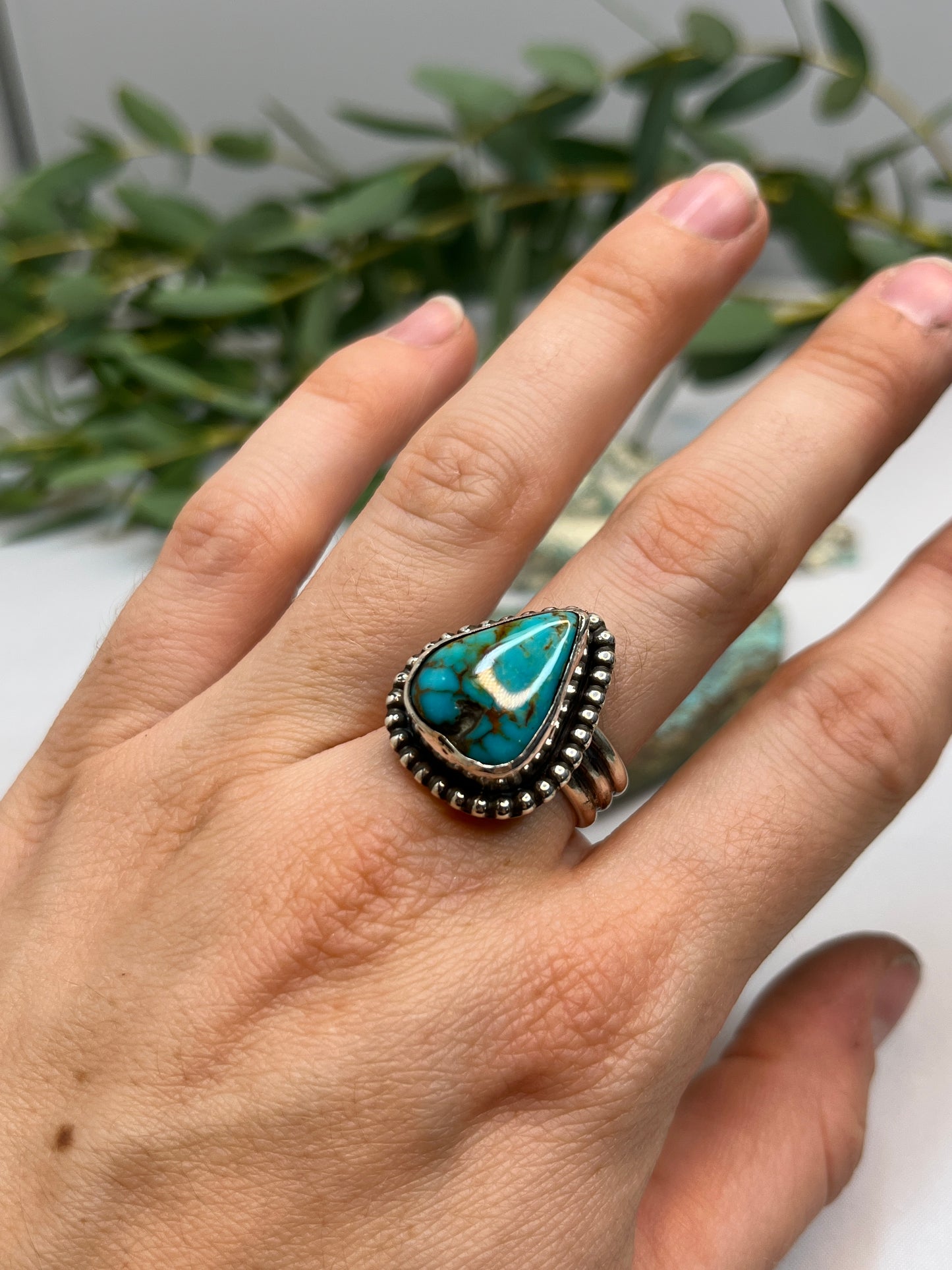 Kingman Turquoise Ring | Size US 8