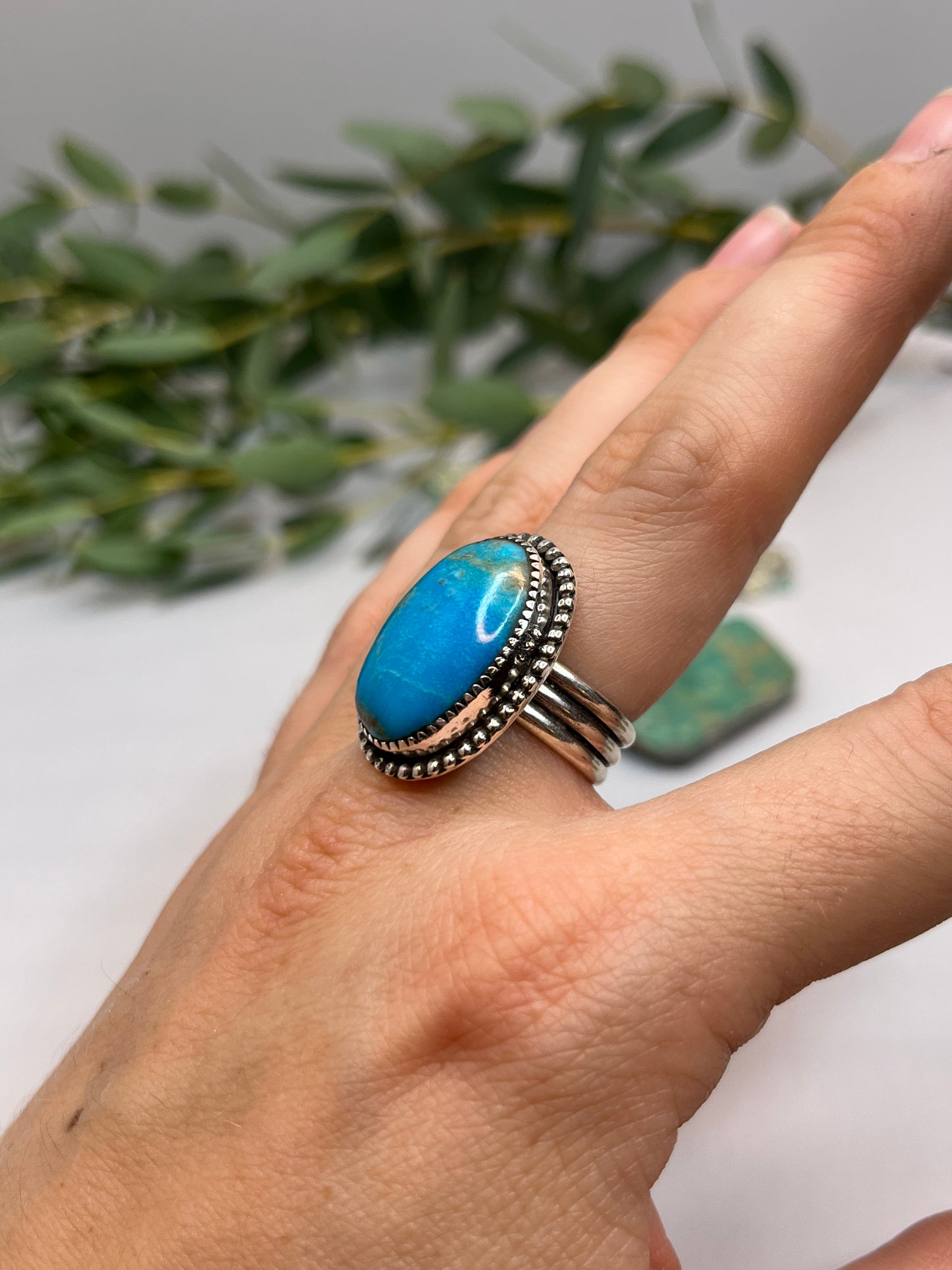 Kingman Turquoise Ring | Size US 7