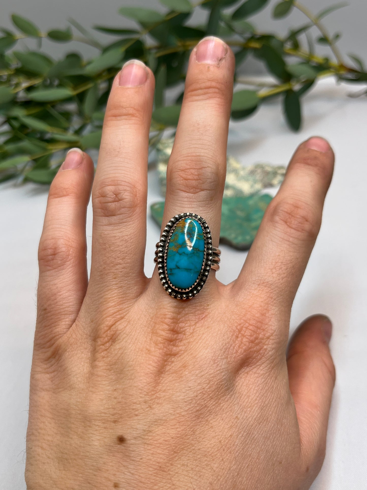 Kingman Turquoise Ring | Size US 8