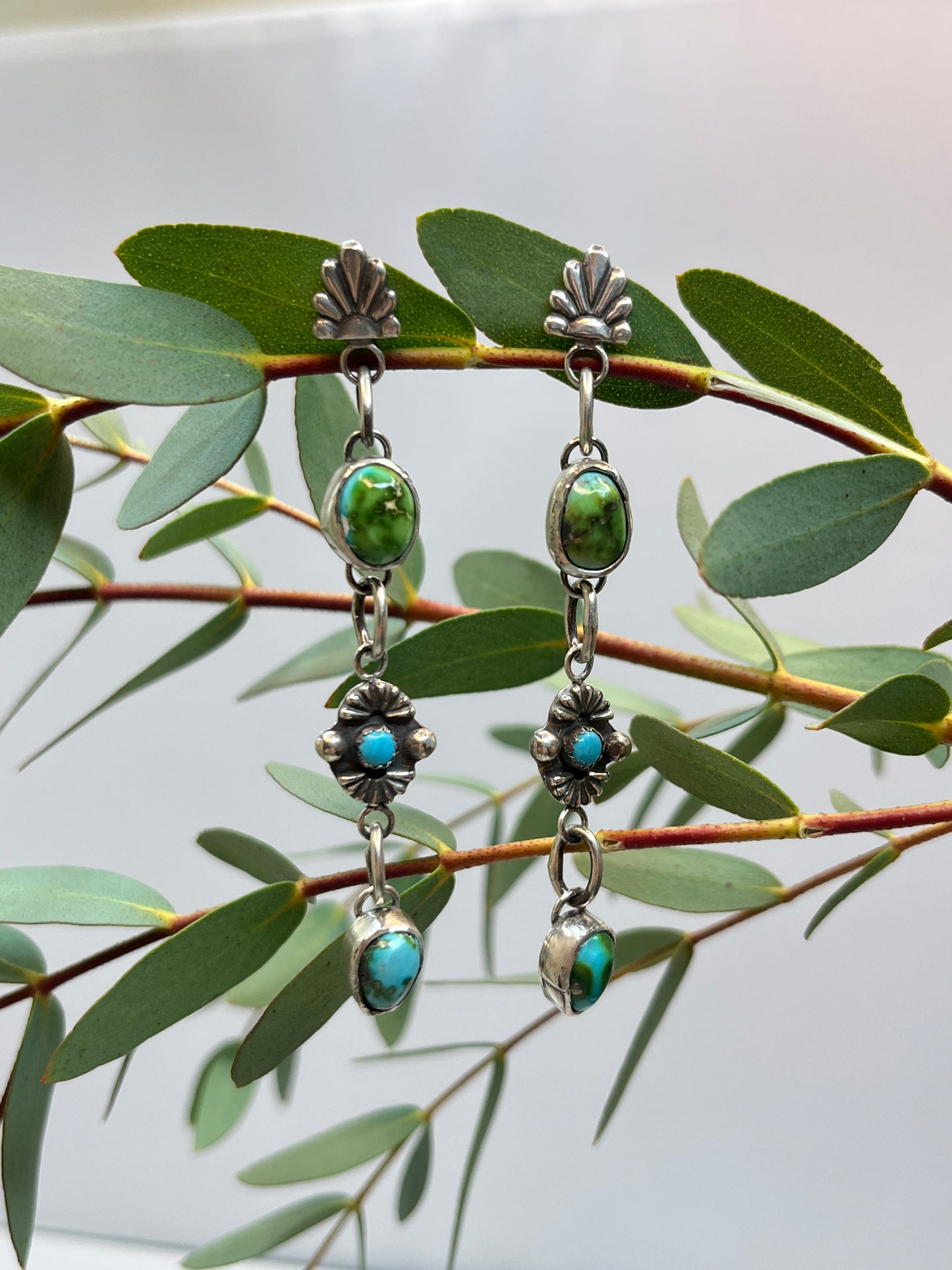 Sonoran Gold Turquoise Dangle Earrings | Stud Post