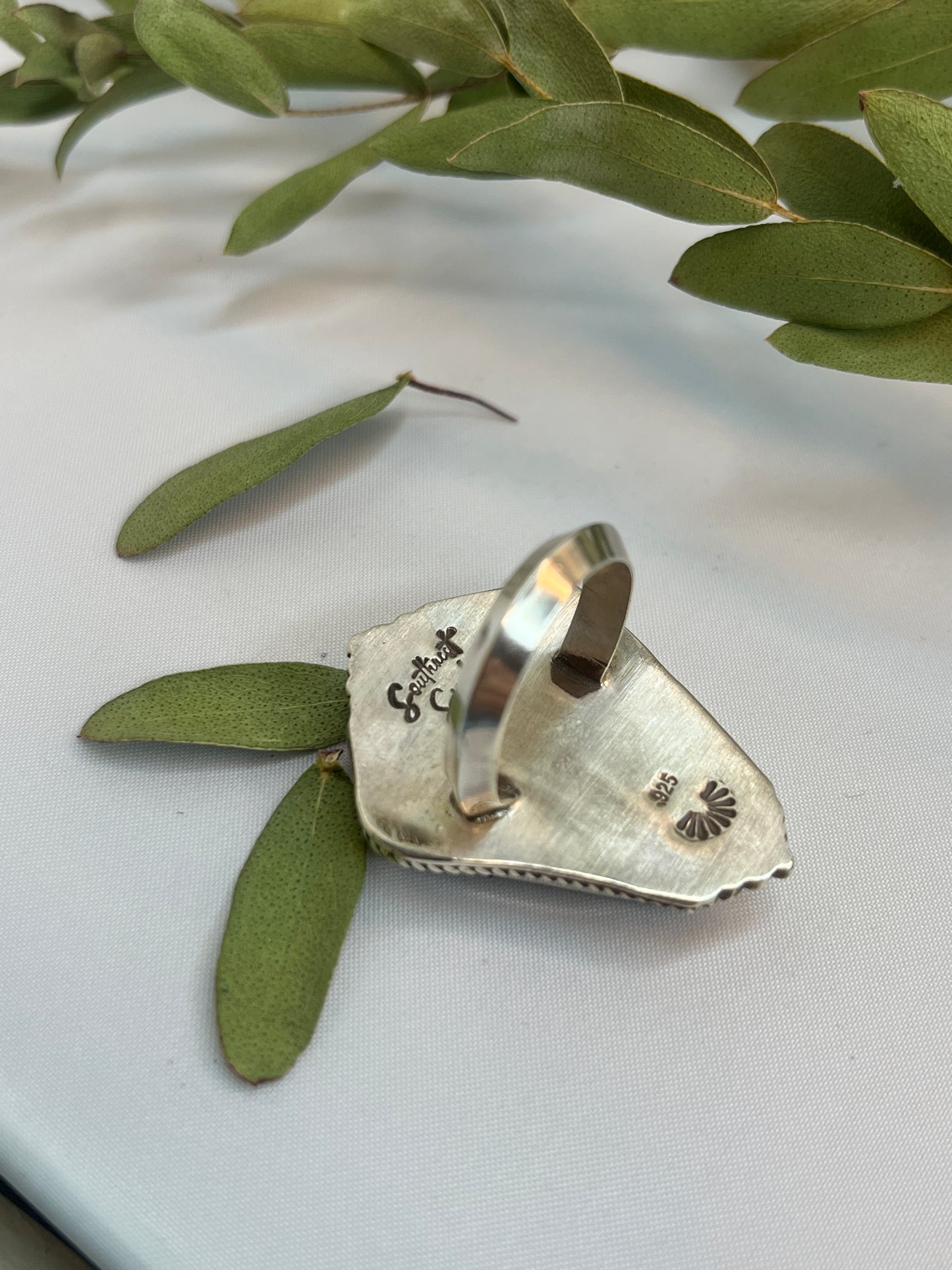 Labradorite Coffin Cut Ring | Size 8