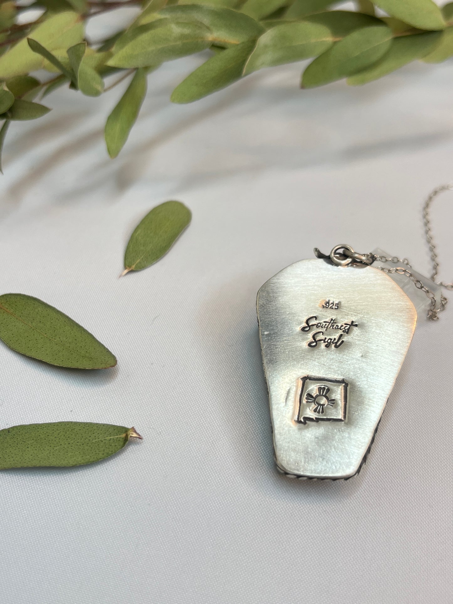 Buffalo Skull & Labradorite Coffin Cut Pendant