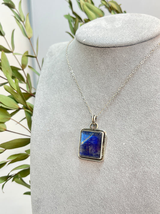 Moonstone Facet Cut Square Pendant